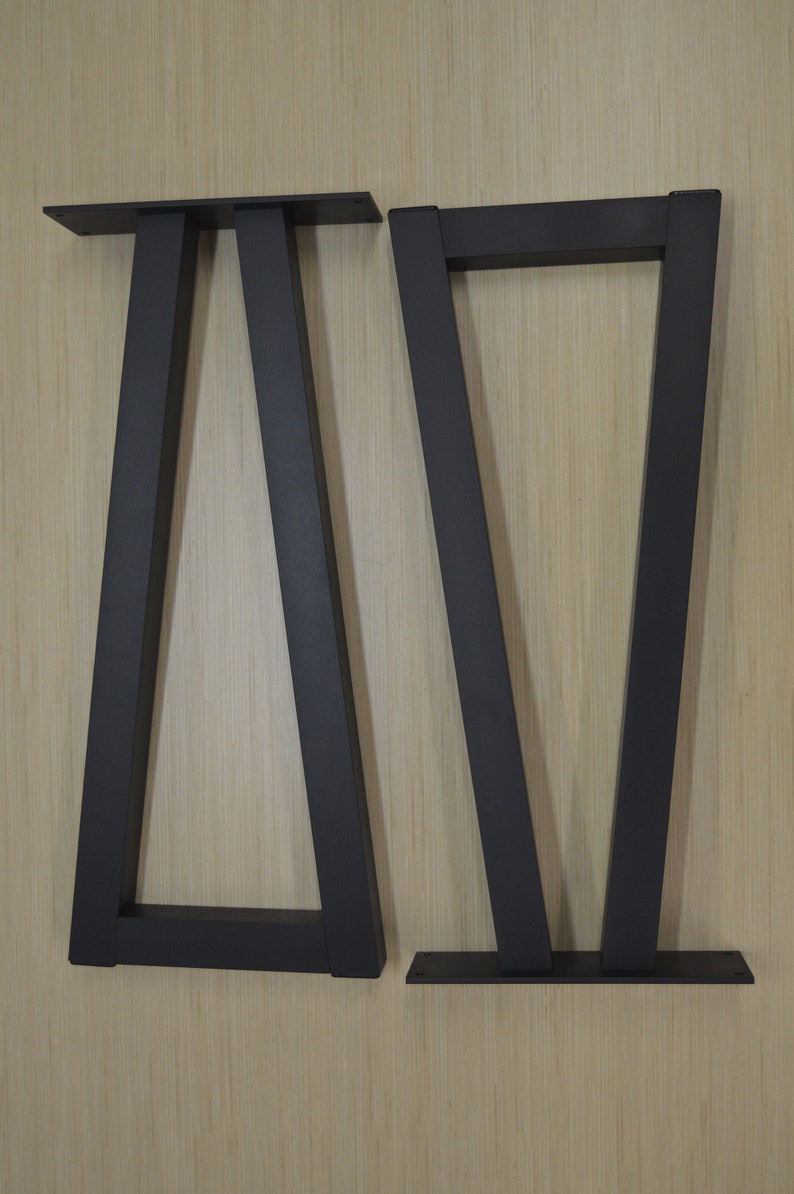Trapezoid Shaped Metal Table Legs Black 2 Aluminum Etsy