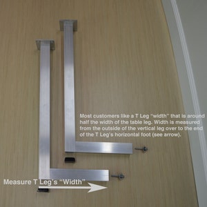T Shaped Metal Table Legs ADD On main leg not included Custom Table Legs for Dining Room Table and Entry Way Table 画像 4