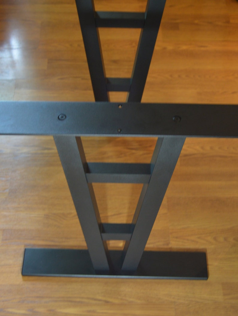V Pedestal Metal Table Legs Black 2 Aluminum Etsy