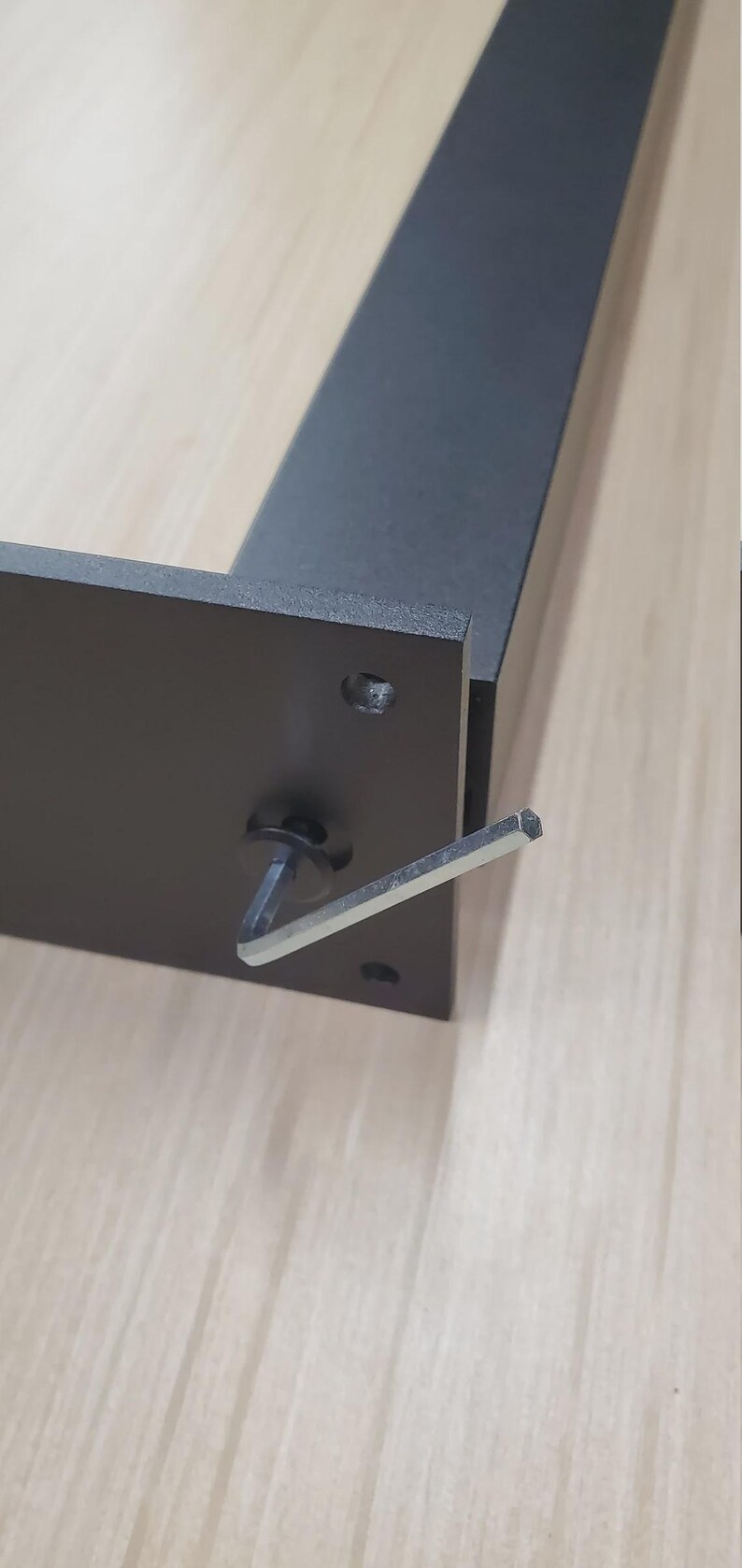 Patas de mesa de aluminio en forma de U: tubo cuadrado de 3,8 cm (1,5"), metal negro moderno, juego de 2 imagen 8