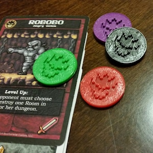 Boss Monster Level up Token, Counter, 8-bit Game Coin - Etsy