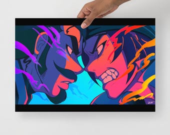 Savvy? Webcomic Print: Neon Captain Wild vs Mendoza Pirate Poster