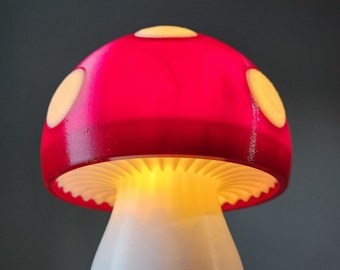 Mushroom Lamp, 3D Printed Desk Table Night Light, Forest Nature Accent Lamp, Novelty Mood Light, Gamer Accessory