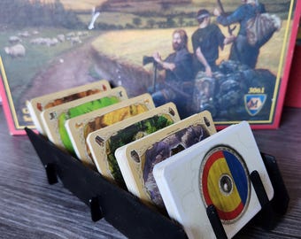 Soporte para cartas de Los Colonos de Catán: Organizador de recursos plegable impreso en 3D