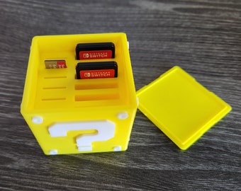 Nintendo Switch Mystery Block Game Cartridge Storage, 3D Printed Video Game Accessory, Question Block, Prize Block, ? Block