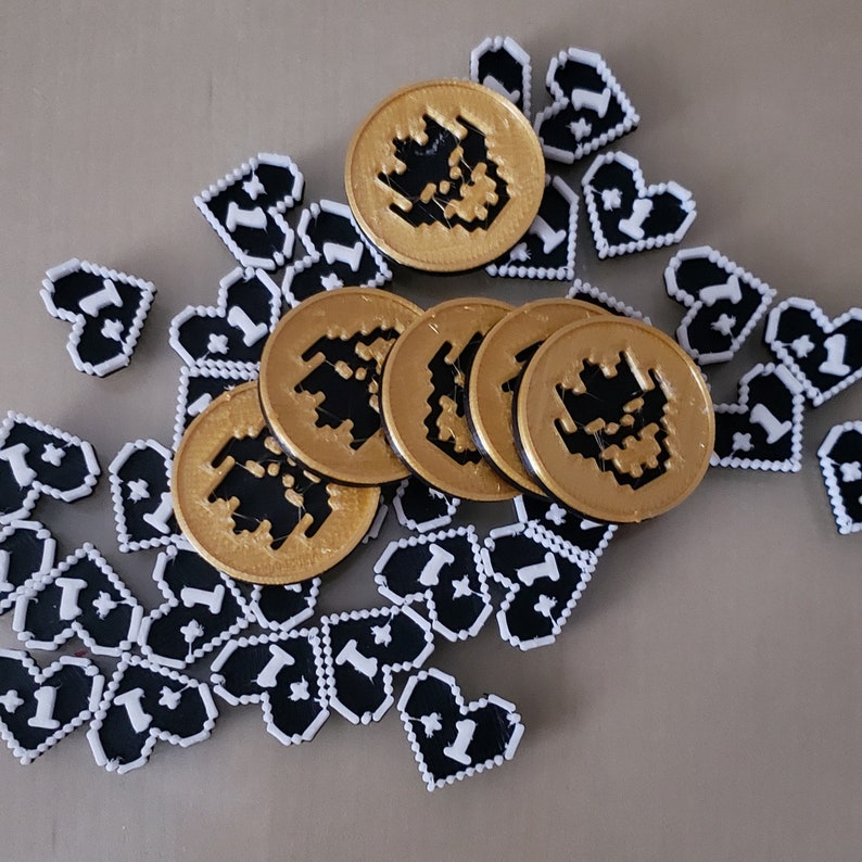 Boss Monster Level up Token, Counter, 8-bit Game Coin - Etsy