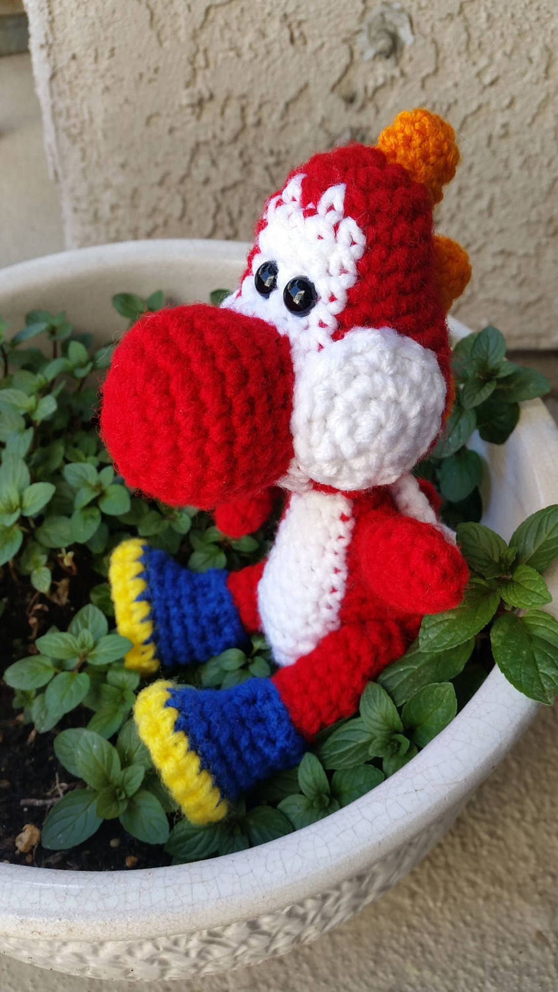 Yoshi Plushie Yarn Yoshi Crochet Stuffed Yoshi Yoshi's Etsy