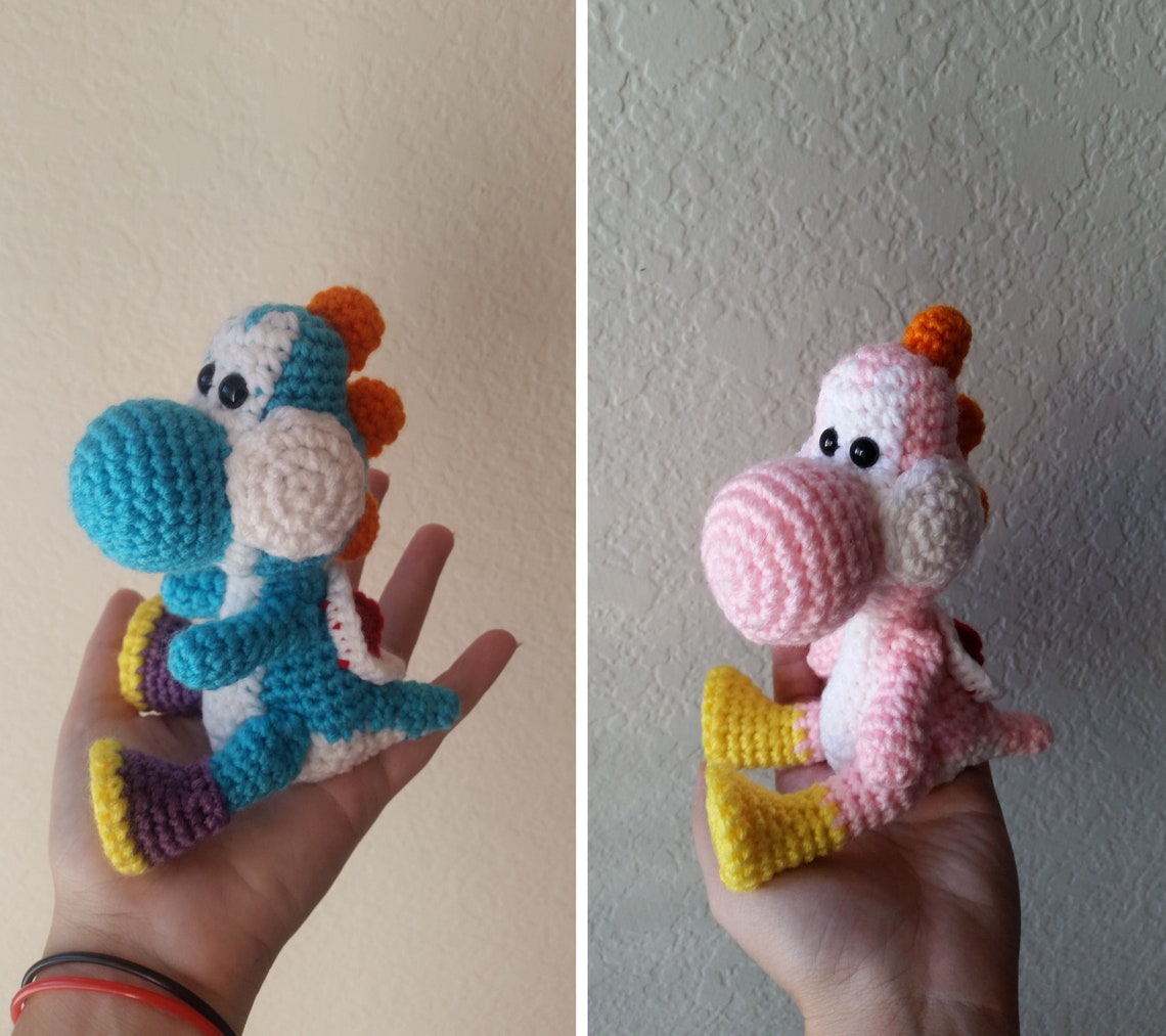 Yoshi Plushie Yarn Yoshi Crochet Stuffed Yoshi Yoshi's Etsy