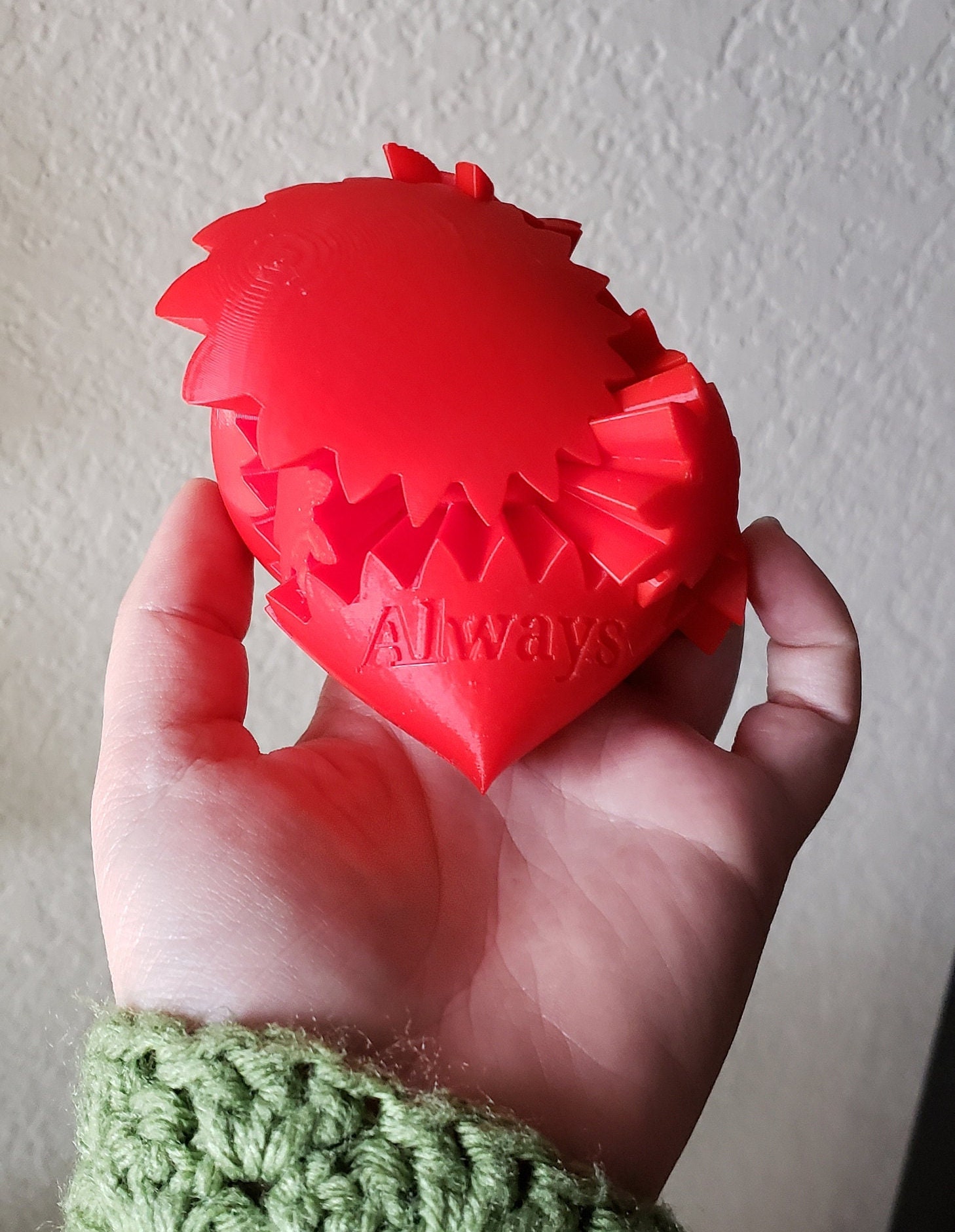 Unique Large Custom Multi Colored 3D Printed Steampunk Moving Gear Heart Gift 