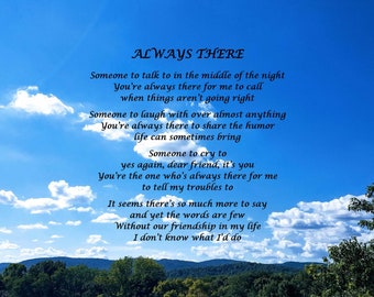 Friendship Poem Unframed Wall Art Sunset View Image Etsy
