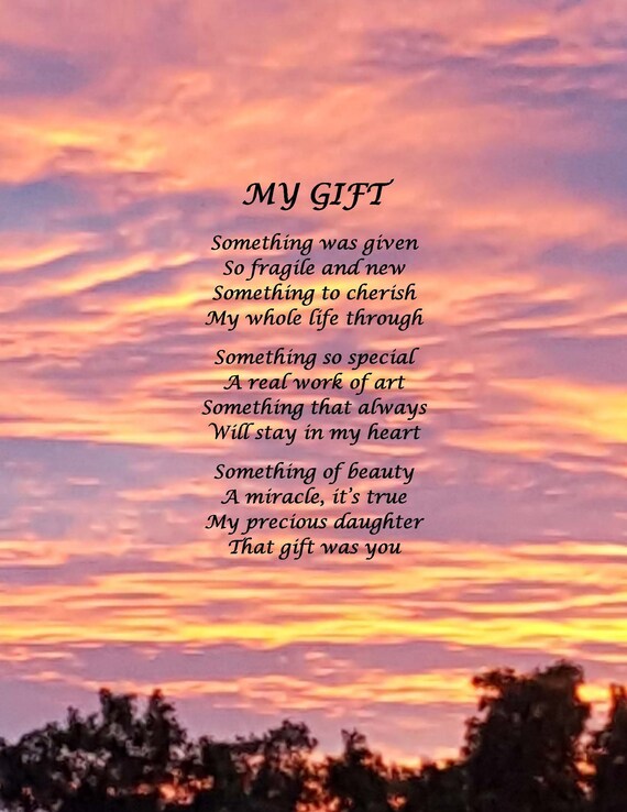 Daughter Poem Unframed Wall Art Sunset View Image Etsy