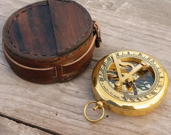 PERSONALIZED SUNDIAL COMPASS, engraved compass, custom compass, groomsmen gift, boyscout gift, anniversary gift, mens gift, christmas gift