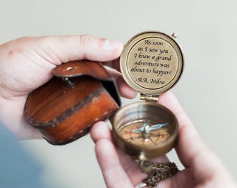 COMPASS, Engraved Compass, Custom Compass, Working Compass, Groomsmen Gifts, Bestman Gift, Couples Gift, Father of Groom, christmas gift