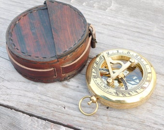 PERSONALIZED SUNDIAL COMPASS, engraved compass, custom compass, groomsmen gift, boyscout gift, anniversary gift, mens gift, Mother's day