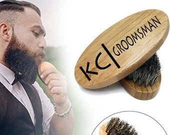 Wooden beard brush, personalized brush, grooming brush, groomsmen gift, mens gift, engraved wooden brush, gift for men, Fathers day