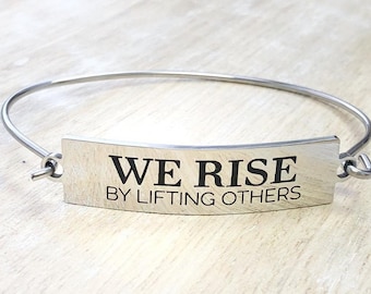 CUSTOM ENGRAVED BRACELET - Metal Bracelet, Gift for mom, Personalized bracelet, Custom bangle, Gift for Women, Girlfriend Gift, Mother's day