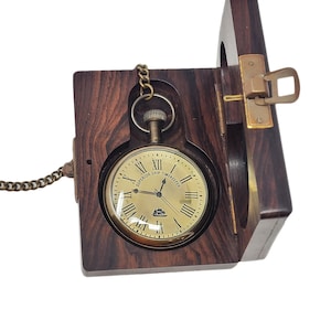 POCKET WATCH with WOOD Box, Personalized Pocket Watch, Engraved Watch, Gifts for Him, Mens Gift, For Groom, Groomsmen Gift, fathers day