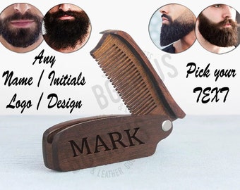 custom comb, beard comb, gifts for husband, groomsmen gift, mens gift, pocket comb, personalized comb, folding comb, beards, Fathers day