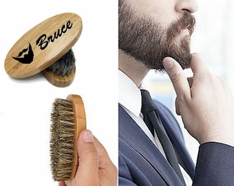beard brush, personalized brush, mens gift, groomsmen gift, wood brush, gift for men, pocket brush, mustache brush, engraved, Fathers Day