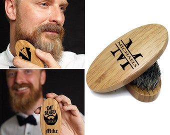 Personalized beard brush, wood beard brush, grooming brush, groomsmen gift, mens gift, engraved wooden brush, mens dopp kit, Fathers Day