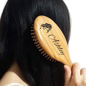 Handmade Bamboo Organic Hairbrush, Baby Girl, Paddle Brush, Hair Brush, Personalized Brush, Custom Brush, Bridesmaids Gift, mothers day