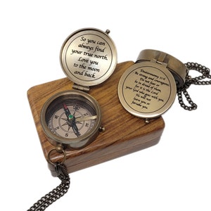 ENGRAVED BRASS COMPASS, personalized compass, working compass, handwriting gift, anniversary gift, groomsmen gift, boating gift, Mothers day image 3