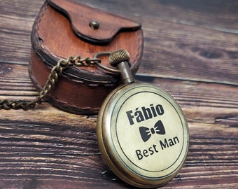 PERSONALIZED WATCH, Pocket Watch, engraved watch, custom watch, rustic watch, mens gift, groomsmen watch, anniversary gift, fathers day