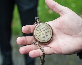 Pocket watch, personalized watch, antique watch, custom watch, engraved pocket watch, groomsmen gift, mens gift, Corporate, Fathers day