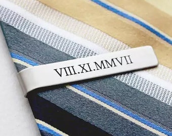 engraved tie clip, personalized tie bar, aluminum tie clip, anniversary gift, groomsmen gift, metal tie clip, mens gift, Fathers Day