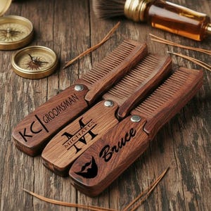 custom engraved beard comb, personalized wooden comb, groomsmen gift idea, anniversary or birthday, mens gift, bearded men, valentines day