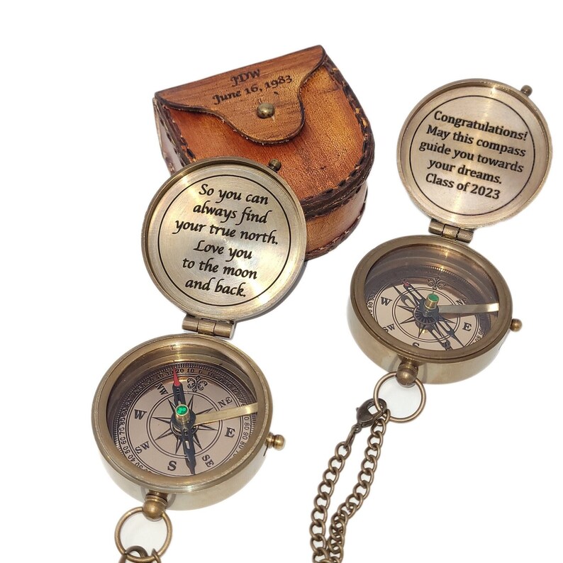 ENGRAVED BRASS COMPASS, Personalized Compass, Working Compass ...