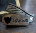 Personalized Folding Wood Comb - Mens Beard, Mustache and Hair, Mens gift, Groomsmen Gift, Anniversary Ideas, Dad gifts, fathers day