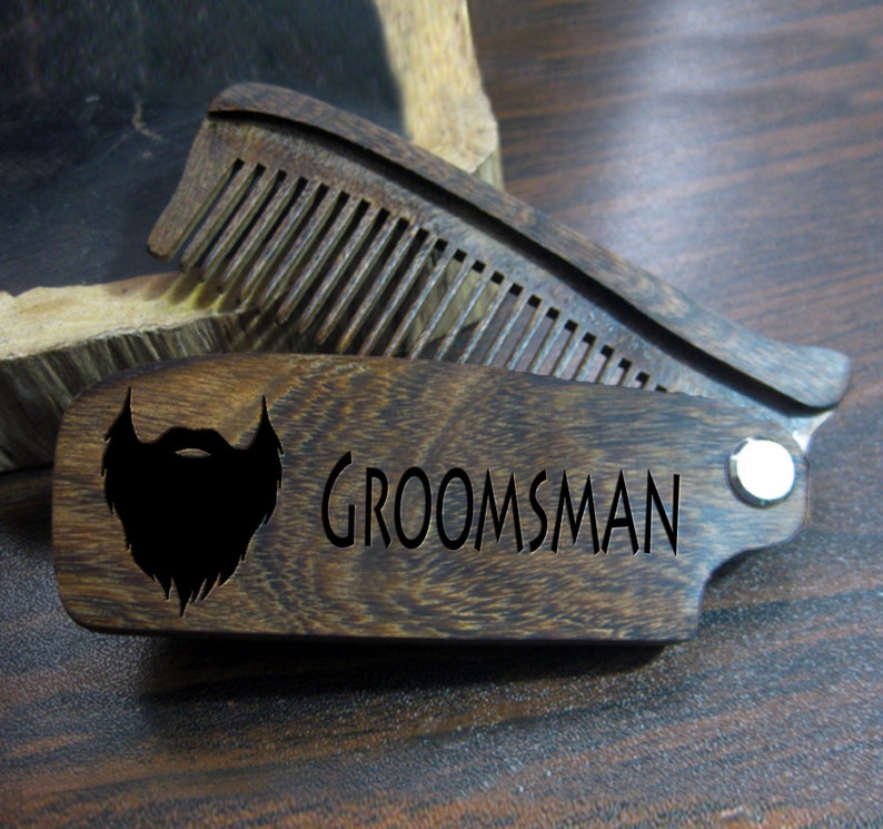 Engraved beard comb, personalized wood comb, gifts for him, groomsmen gift idea, anniversary gift, mens gift, bearded men, Fathers day image 6