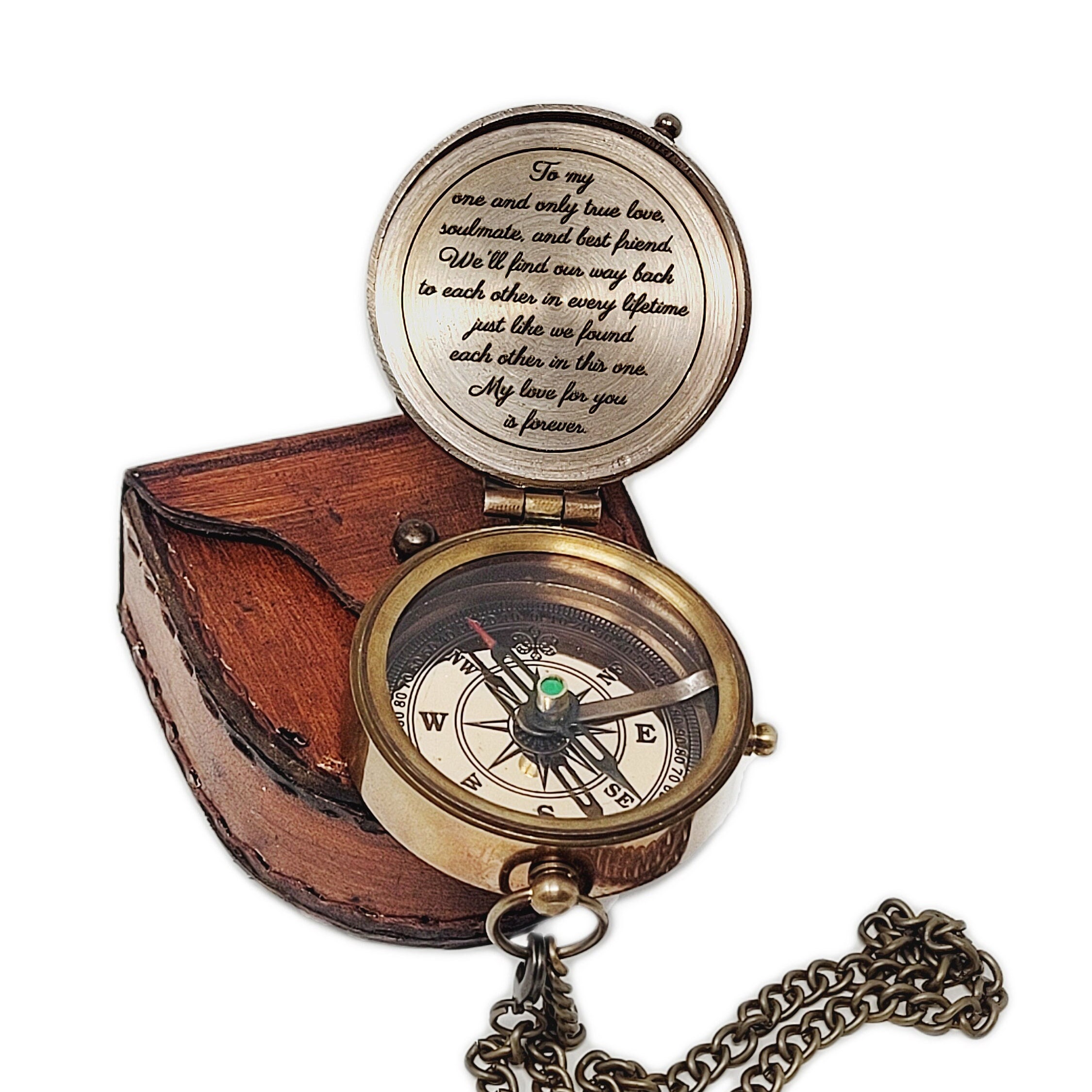 Compass Chain. Amazon Personalized Nautical Compass, Chain and Leather Pouch Included ...