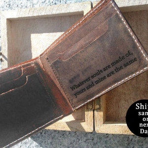 Cartera de hombre, Cartera de cuero personalizada, Regalo grabado, Cartera de cuero, Regalos para él, Cartera con monograma personalizado, Regalos para padrinos de boda, Día del padre