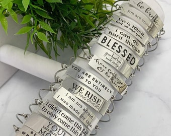 Bracelet jonc personnalisé - Acier inoxydable - Bracelet manchette - Texte personnalisé - Cadeau demoiselle d'honneur - Pour elle - Cadeau inspirant, Cadeau sobre
