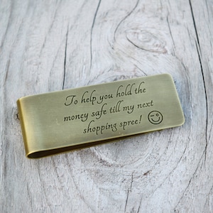 Money clip, metal clip, personalized metal wallet, money holder, minimalist cash holder, groomsmen gift, anniversary ideas, mens gift idea