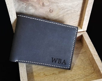 personalized mens wallet, gifts for him, minimalist leather wallet, custom wallet, monogram wallet, groomsmen gift, Fathers Day