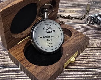 Zakhorloge, gegraveerd horloge, gepersonaliseerd horloge, vintage stijl horloge, cadeaus voor hem, jubileumcadeau, herencadeau, vaderdag