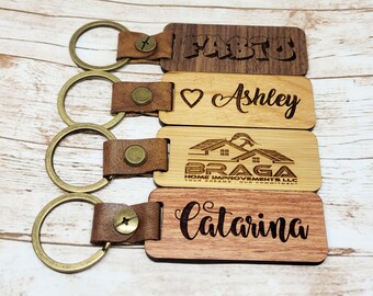 Personalisierter Schlüsselanhänger Holz Schlüsselanhänger - Geschenk Mann und Frau, Geschenk für Männer und Frauen, Geschenk für Männer, Brautjungfer Geschenk, Vatertag