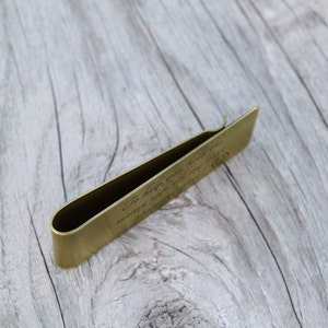 Money clip, personalized brass clip, money holder, minimalist cash holder, bills holder, groomsmen gift, anniversary ideas, mens gift idea image 3