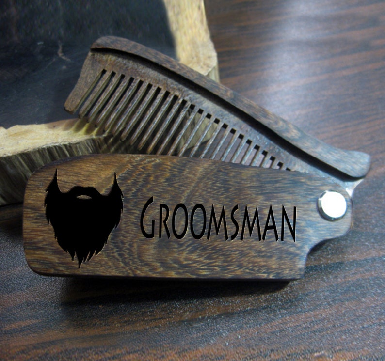 custom engraved beard comb, personalized wooden comb, groomsmen gift idea, anniversary or birthday, mens gift, bearded men, Fathers day image 7