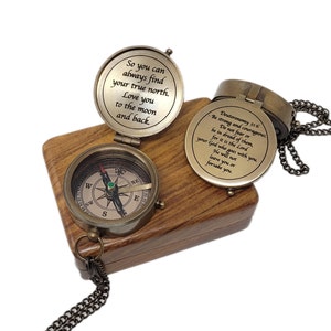 Brass Compass, Personalized Compass with Custom Handwriting, Gift for men, Anniversary Gift, Gifts for Dad, Birthday Gift, Baptism Gift