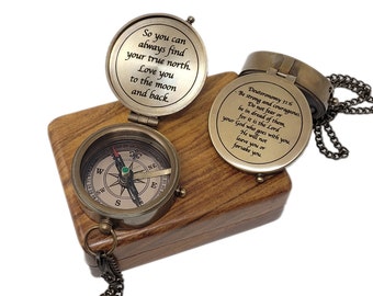 Brass Compass, Personalized Compass with Custom Handwriting, Gift for men, Anniversary Gift, Gifts for Dad, Birthday Gift, Baptism Gift