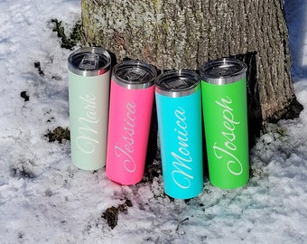 Personalized tumbler, travel mug, women gift, coffee tumbler, skinny tumbler, thermos tumbler, insulated tumbler, travel mug, christmas gift
