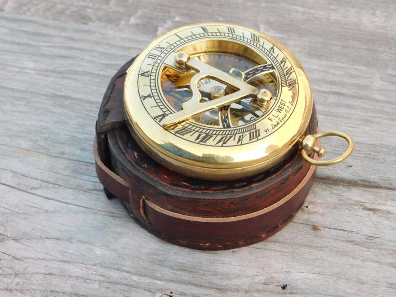 PERSONALIZED SUNDIAL COMPASS, engraved compass, custom compass, groomsmen gift, boyscout gift, anniversary gift, mens gift, Mother's day image 2
