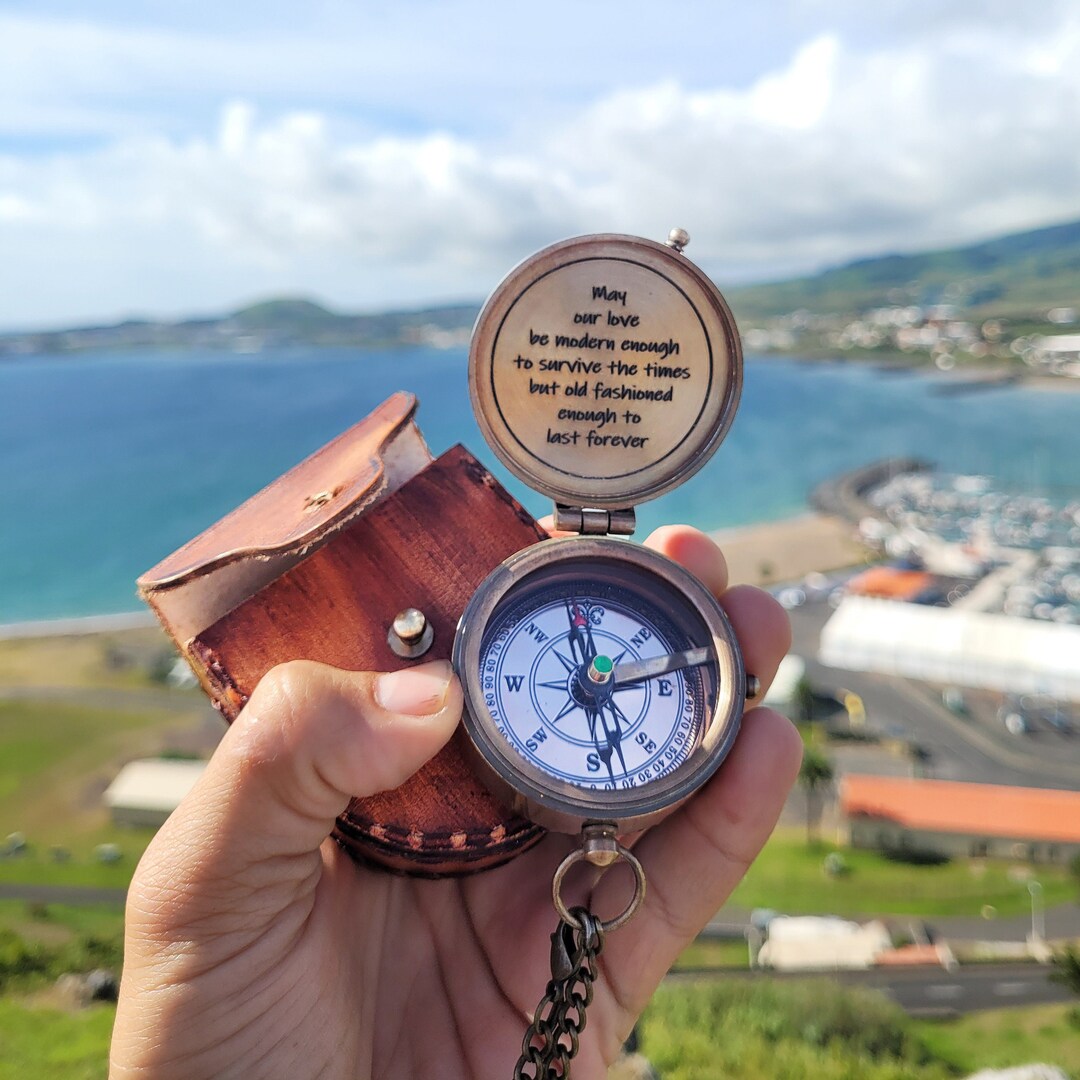 Engraved Compass, Brass Compass, Personalized Compass, Groomsmen Gift ...