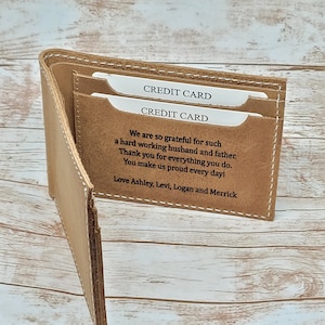mens wallet, genuine cowhide leather, minimalist bifold style, wooden gift box available, personalized wallet, mens gift, fathers day