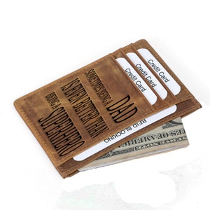 Tarjetero de cuero, tarjetero minimalista, tarjetero, billetera fina para hombre, regalo para hombre, recuerdo de boda, billetera personalizada, Día del Padre
