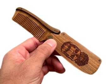 PERSONALIZED beard comb, engraved comb, wood comb, gifts for men, groomsmen gift, birthday gift, mens gift, stocking stuffer, Fathers Day